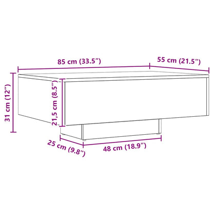 vidaXL Couchtisch Artisan-Eiche 85x55x31 cm Holzwerkstoff