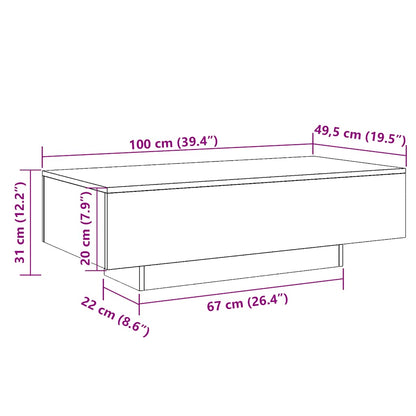 vidaXL Couchtisch Altholz-Optik 100x49,5x31 cm Holzwerkstoff