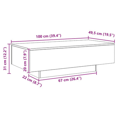 Couchtisch Artisan-Eiche 100x49,5x31 cm Holzwerkstoff