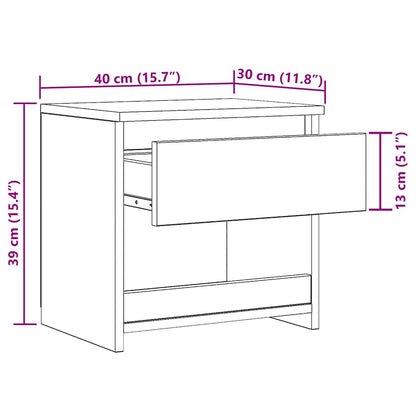 vidaXL Nachttisch Altholz-Optik 40x30x39 cm Holzwerkstoff