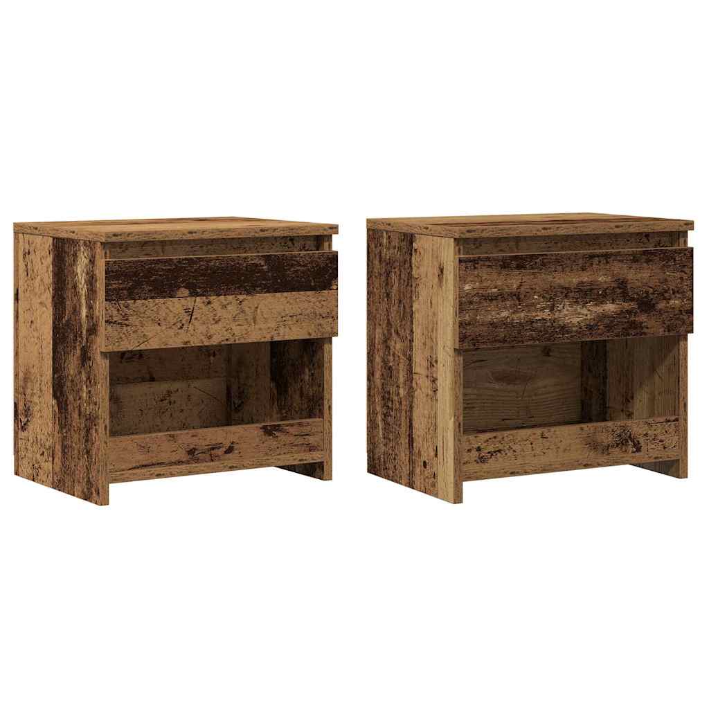 vidaXL Nachttische 2 Stück Altholz 40x30x39 cm Holzwerkstoff