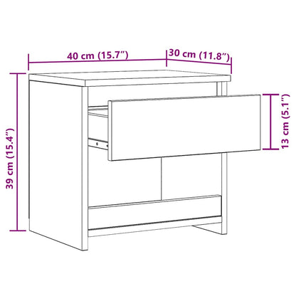 vidaXL Nachttische 2 Stück Altholz 40x30x39 cm Holzwerkstoff