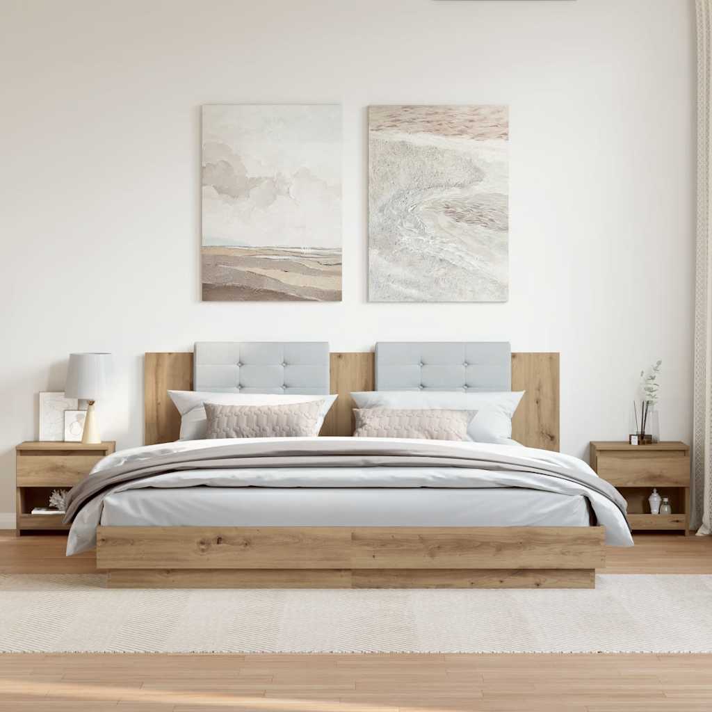 Nachttische 2 Stk. Artisan-Eiche 40x30x39 cm Holzwerkstoff