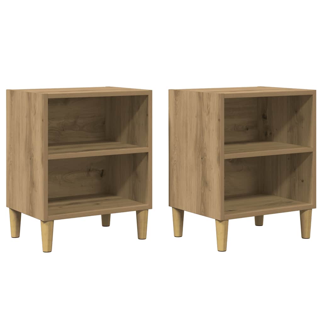 vidaXL Nachttische 2 Stk. Artisan-Eiche 40x30x50 cm Holzwerkstoff