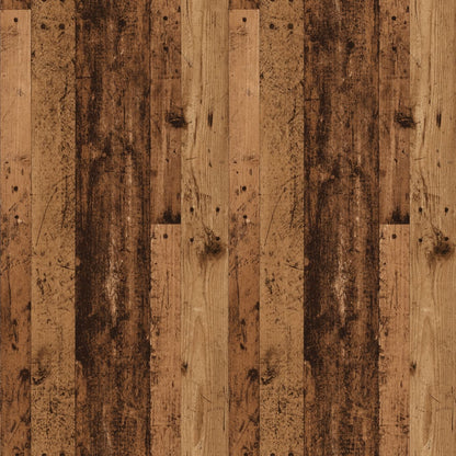 vidaXL Table de chevet avec pieds en métal aspect bois de récupération 40x35x69 cm