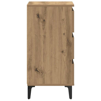 vidaXL Table de chevet avec pieds en métal Chêne artisan 40x35x69 cm