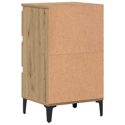 vidaXL Table de chevet avec pieds en métal Chêne artisan 40x35x69 cm