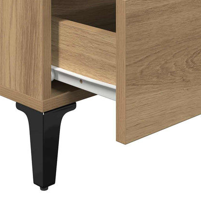 vidaXL Table de chevet avec pieds en métal Chêne artisan 40x35x69 cm