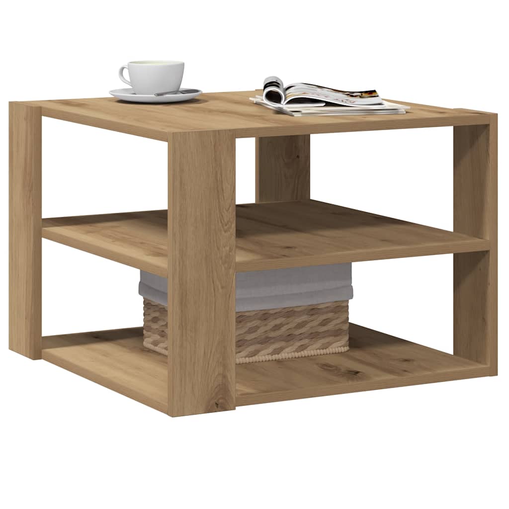 vidaXL Table basse chêne artisan 58x58x40 cm bois d'ingénierie