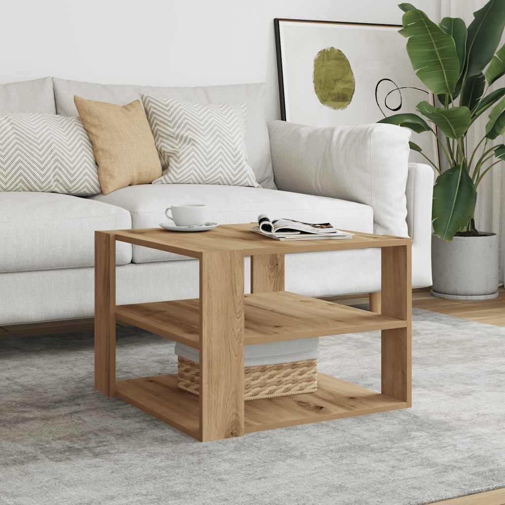 vidaXL Table basse chêne artisan 58x58x40 cm bois d'ingénierie