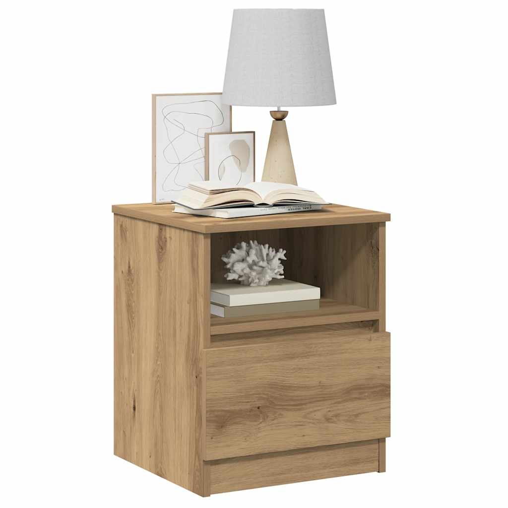 vidaXL Nachttische 2 Stk. Artisan-Eiche 40x40x50 cm Holzwerkstoff