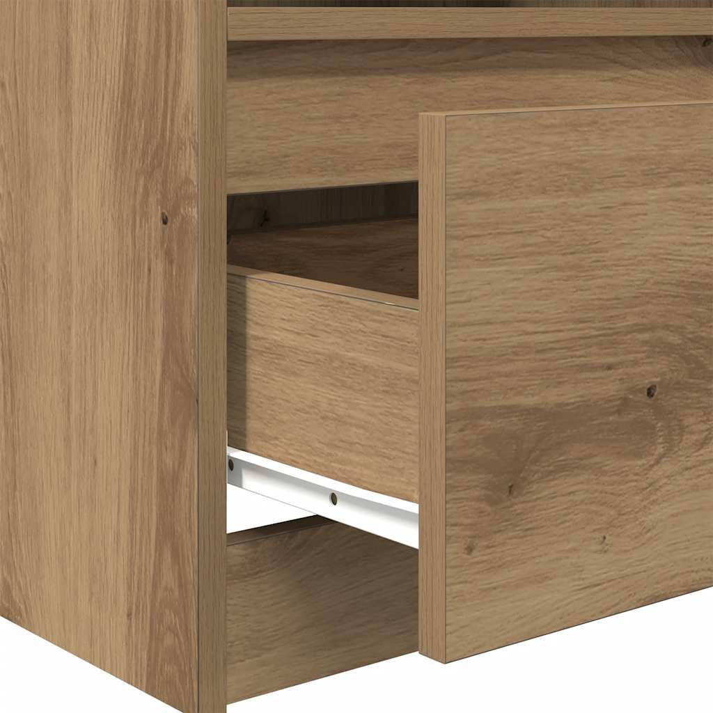 vidaXL Nachttische 2 Stk. Artisan-Eiche 40x40x50 cm Holzwerkstoff