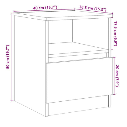 vidaXL Nachttische 2 Stk. Artisan-Eiche 40x40x50 cm Holzwerkstoff