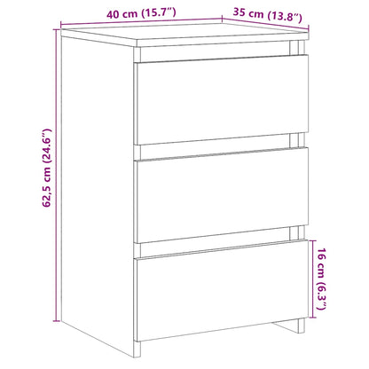 vidaXL Nachttisch Artisan-Eiche 40x35x62,5 cm Holzwerkstoff