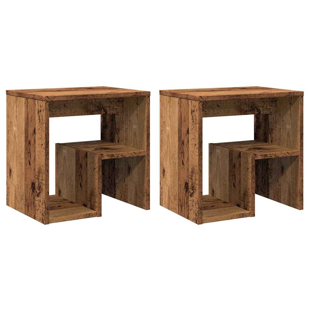 vidaXL Nachttische 2 Stk. Altholz-Optik 40x30x40 cm Holzwerkstoff