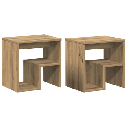 vidaXL Nachttische 2 Stk. Artisan-Eiche 40x30x40 cm Holzwerkstoff