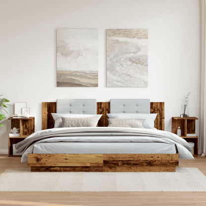 vidaXL Nachttische 2 Stk. Altholz-Optik 35x35x55 cm Holzwerkstoff
