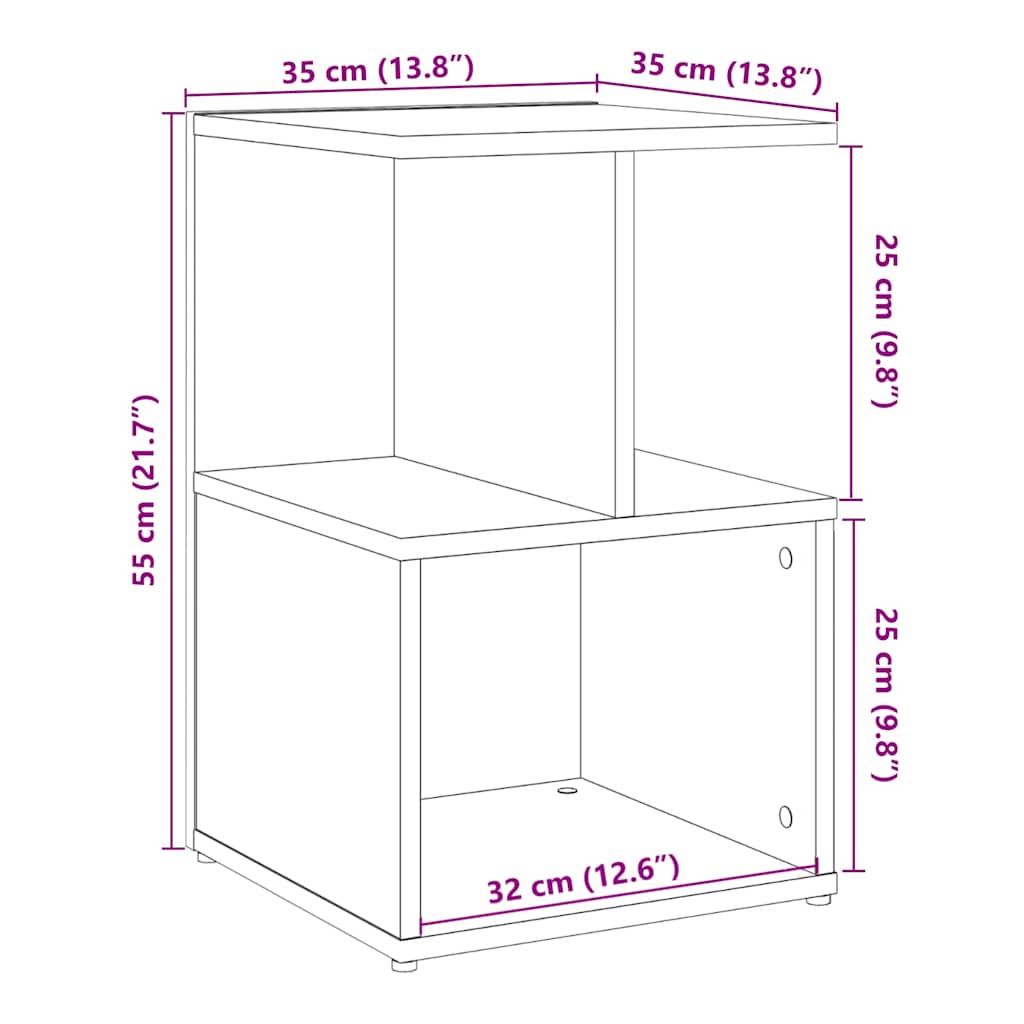vidaXL Nachttisch Artisan-Eiche 35x35x55 cm Holzwerkstoff