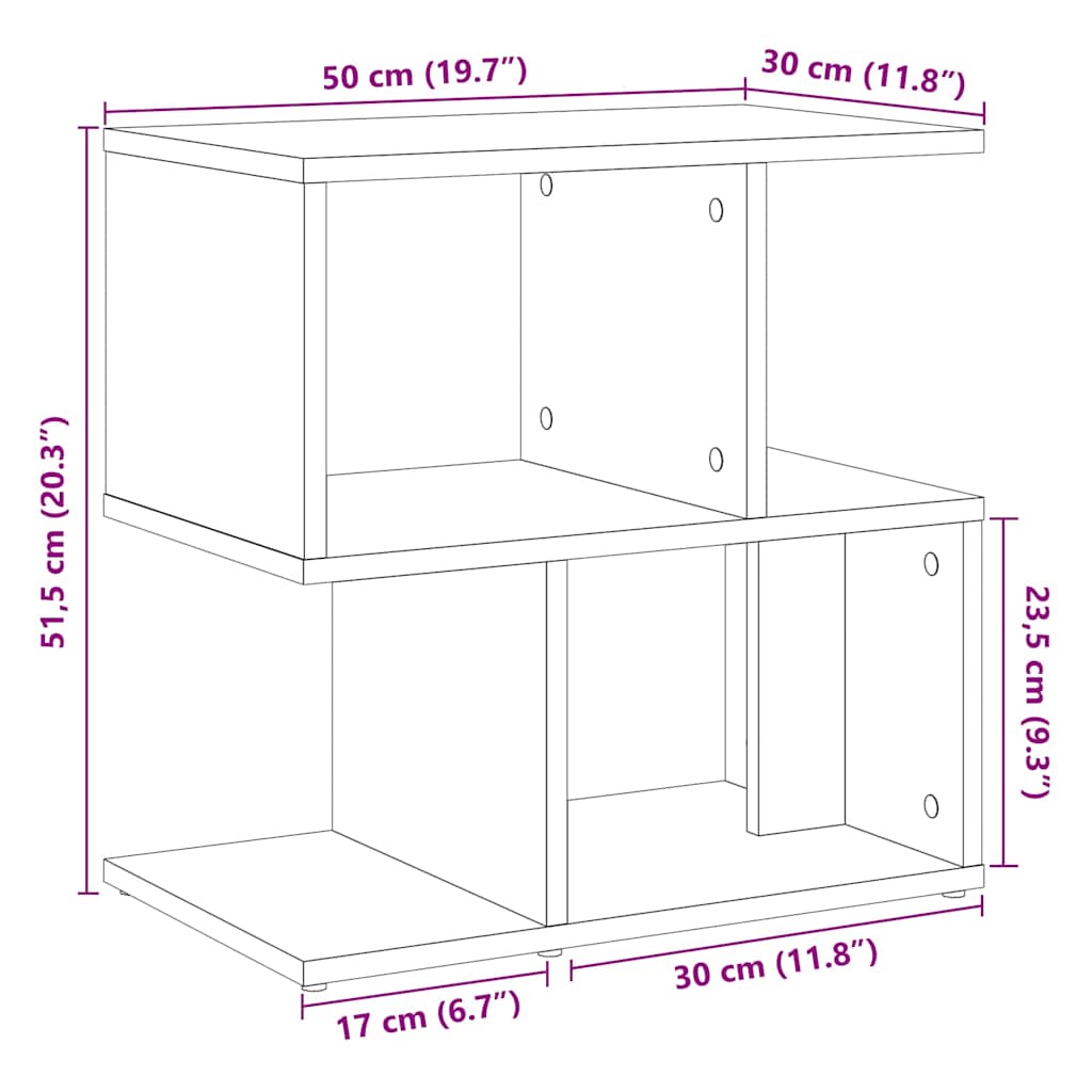 vidaXL Nachttisch Altholz-Optik 50x30x51,5 cm Holzwerkstoff