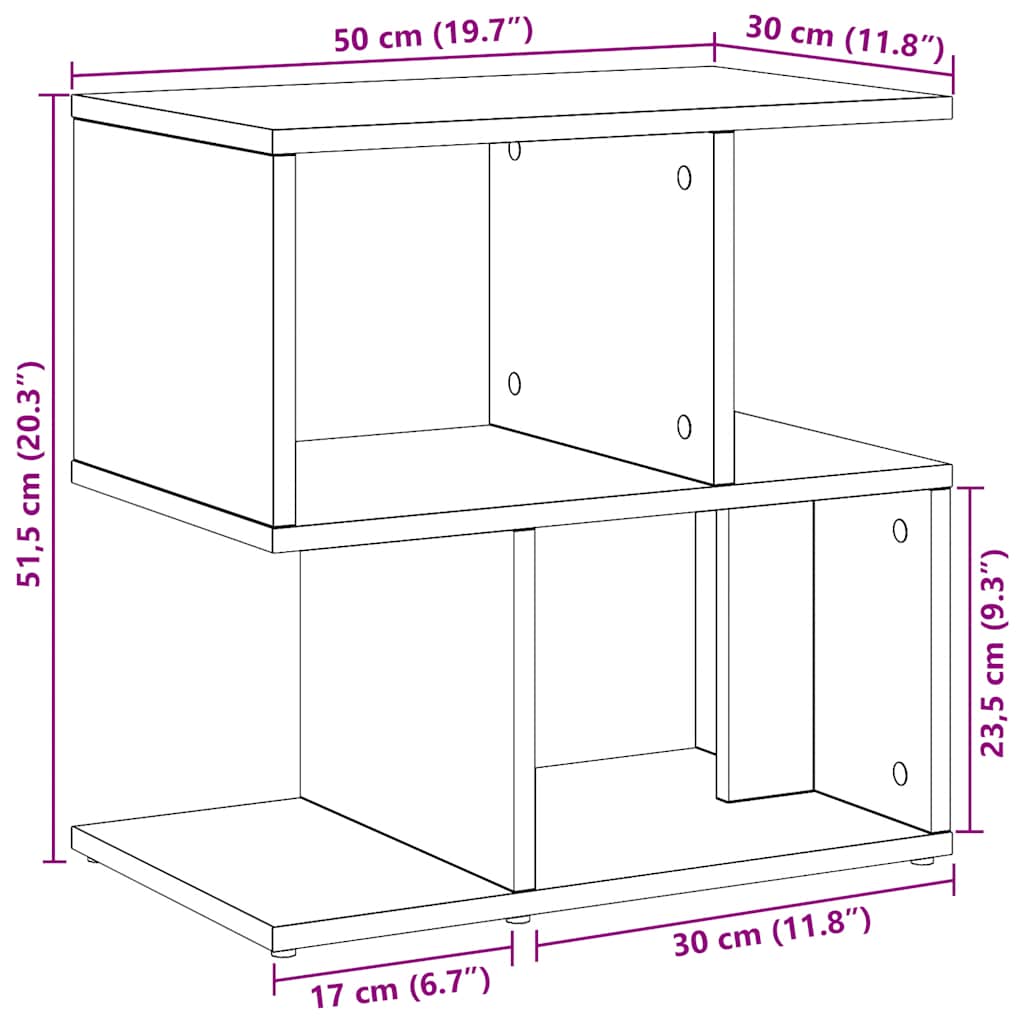 vidaXL Nachttische 2 Stk. Artisan-Eiche 50x30x51,5 cm Holzwerkstoff
