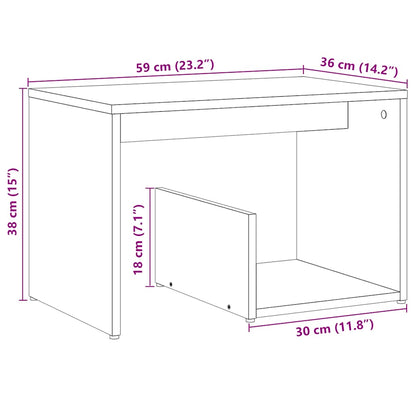 vidaXL Beistelltisch Altholz-Optik 59x36x38 cm Holzwerkstoff
