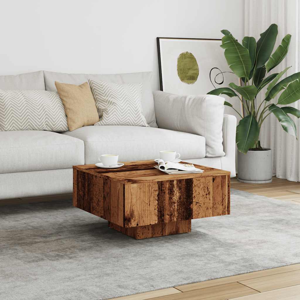 vidaXL Table basse aspect bois de récupération 60x60x31,5 cm bois d'ingénierie