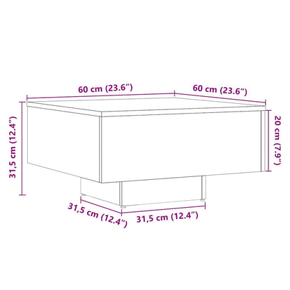 vidaXL Table basse aspect bois de récupération 60x60x31,5 cm bois d'ingénierie