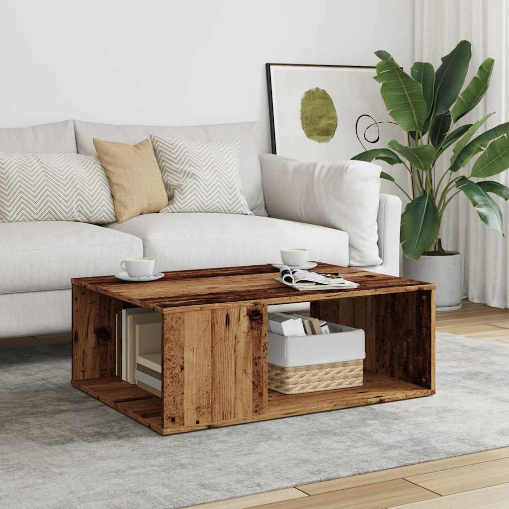 vidaXL Table basse aspect bois de récupération 90x67x33 cm Bois d'ingénierie