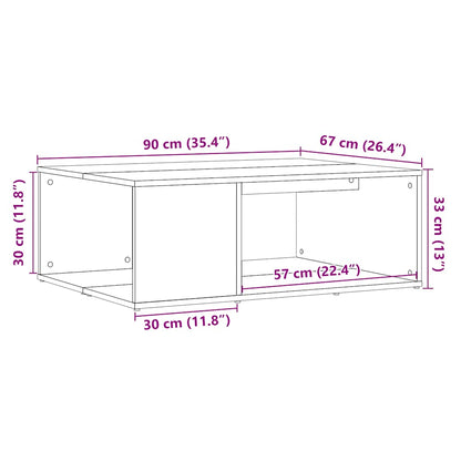 vidaXL Table basse aspect bois de récupération 90x67x33 cm Bois d'ingénierie