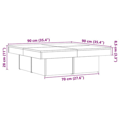 vidaXL Couchtisch Artisan-Eiche 90x90x28 cm Holzwerkstoff