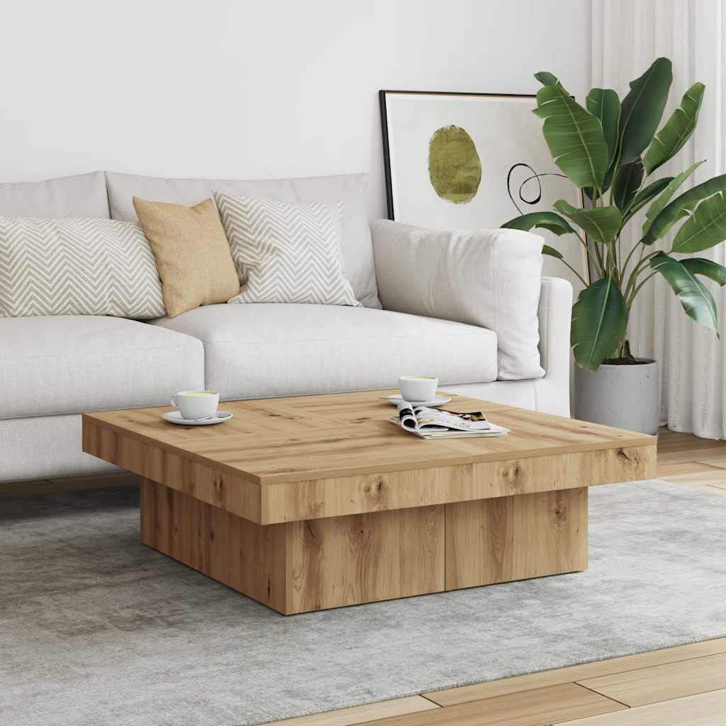 vidaXL Couchtisch Artisan-Eiche 90x90x28 cm Holzwerkstoff