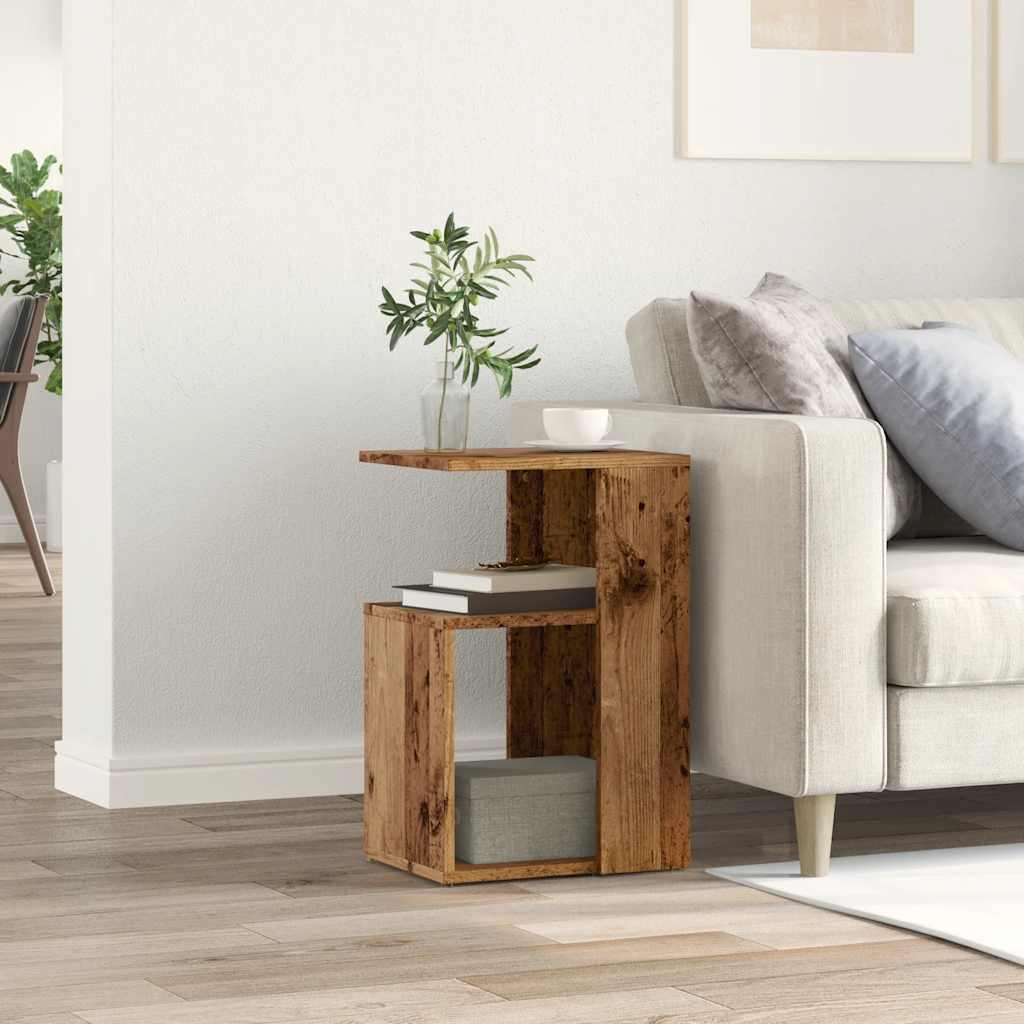 vidaXL Table d'appoint aspect bois recyclé 36x30x56 cm Bois d'ingénierie
