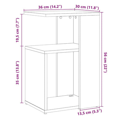 vidaXL Table d'appoint Chêne Artisan 50x30x50 cm Bois d'ingénierie