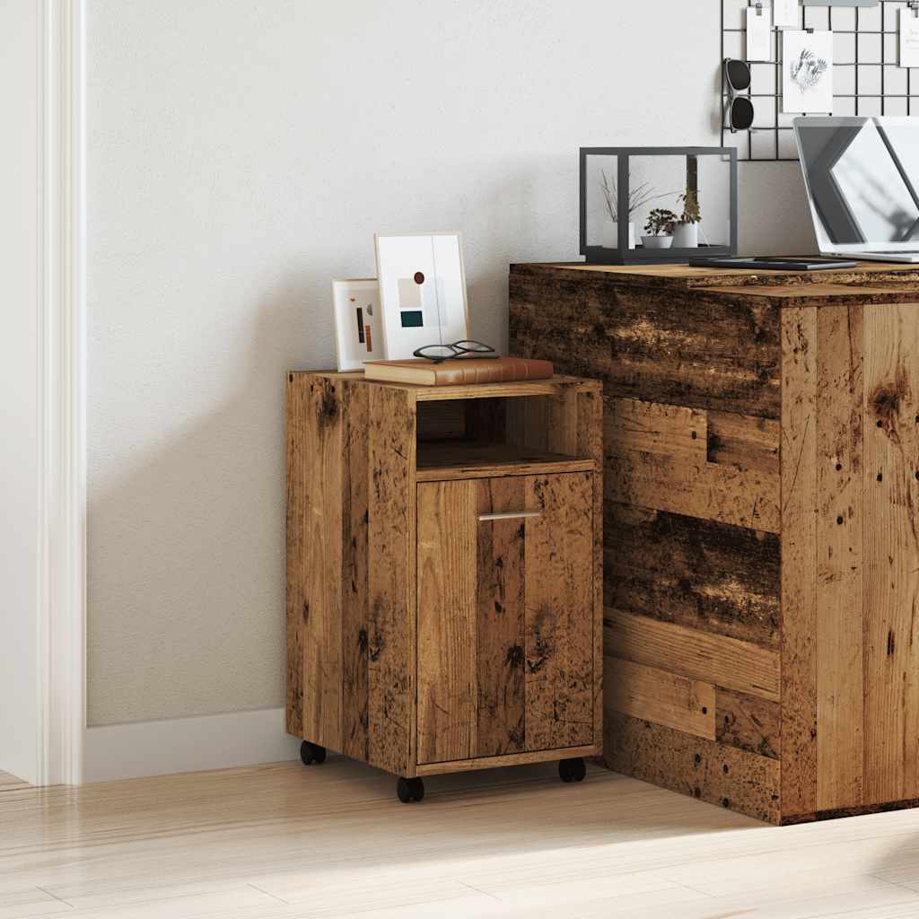 vidaXL Armoire à roulettes aspect bois de récupération 33x38x60 cm bois d'ingénierie