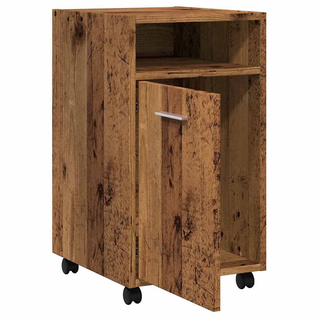 vidaXL Armoire à roulettes aspect bois de récupération 33x38x60 cm bois d'ingénierie