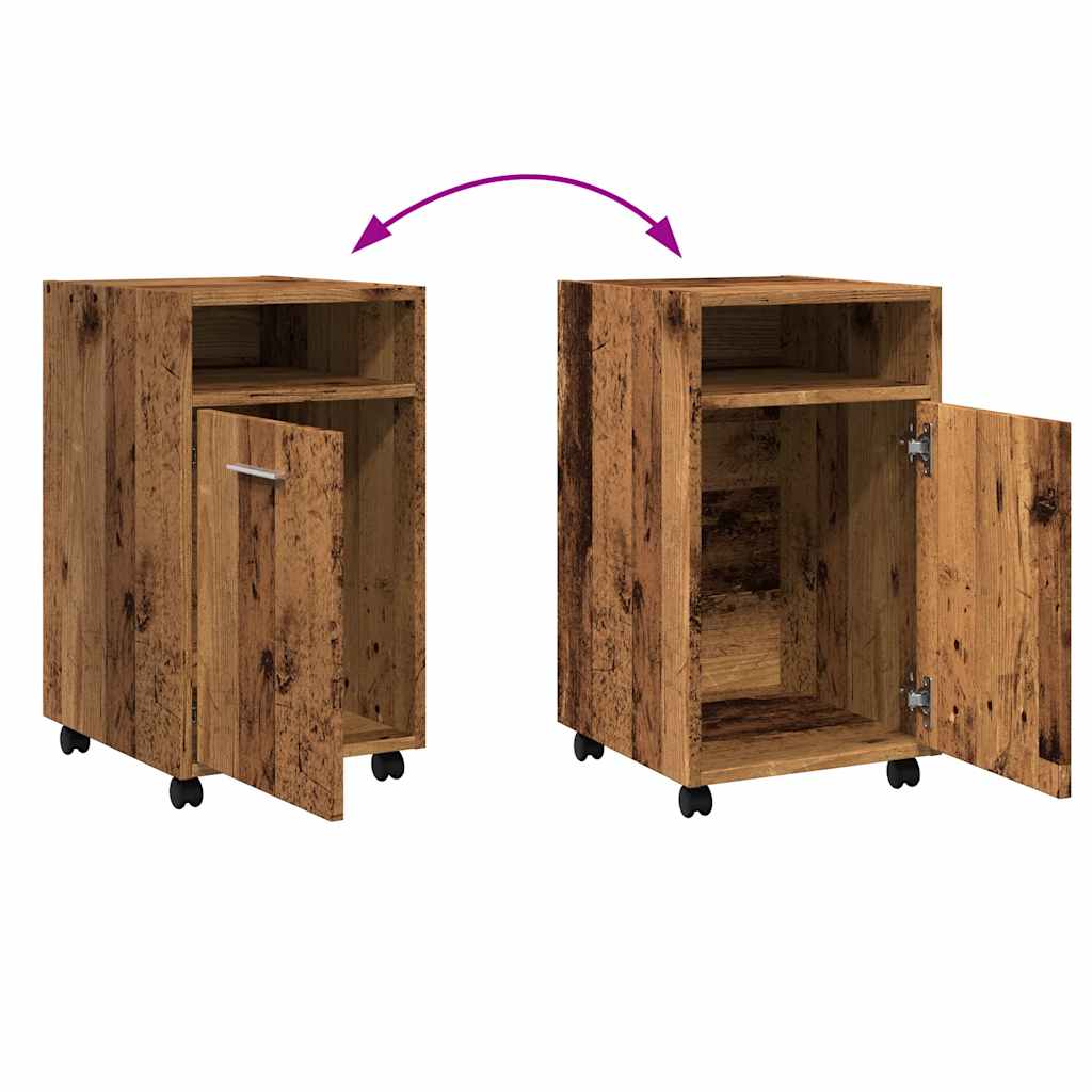 vidaXL Armoire à roulettes aspect bois de récupération 33x38x60 cm bois d'ingénierie