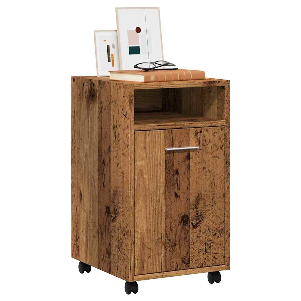 vidaXL Armoire à roulettes aspect bois de récupération 33x38x60 cm bois d'ingénierie