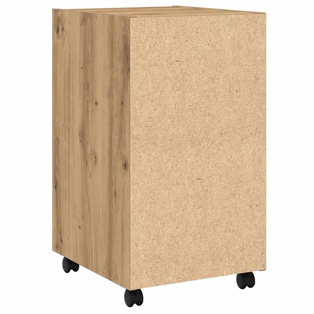 Schrank mit Rollen Artisan-Eiche 33x38x60 cm Holzwerkstoff