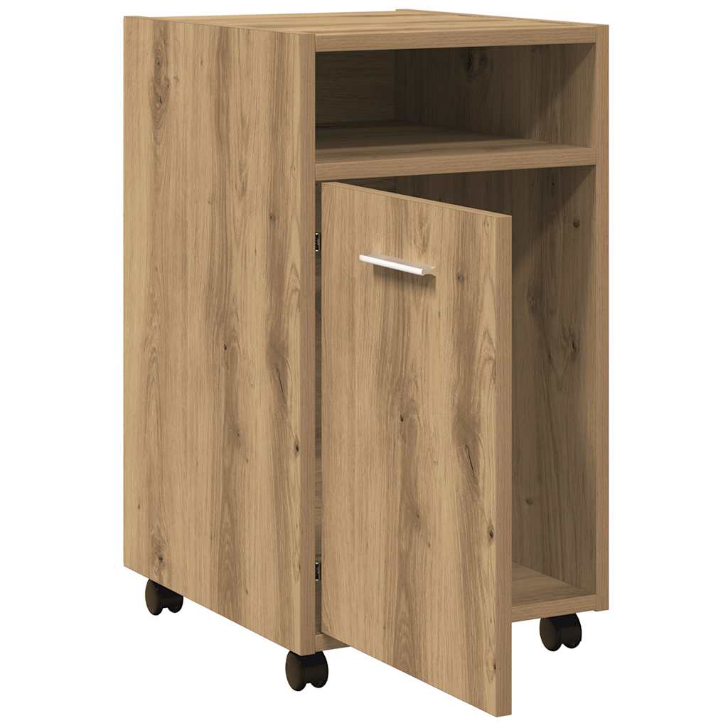Schrank mit Rollen Artisan-Eiche 33x38x60 cm Holzwerkstoff