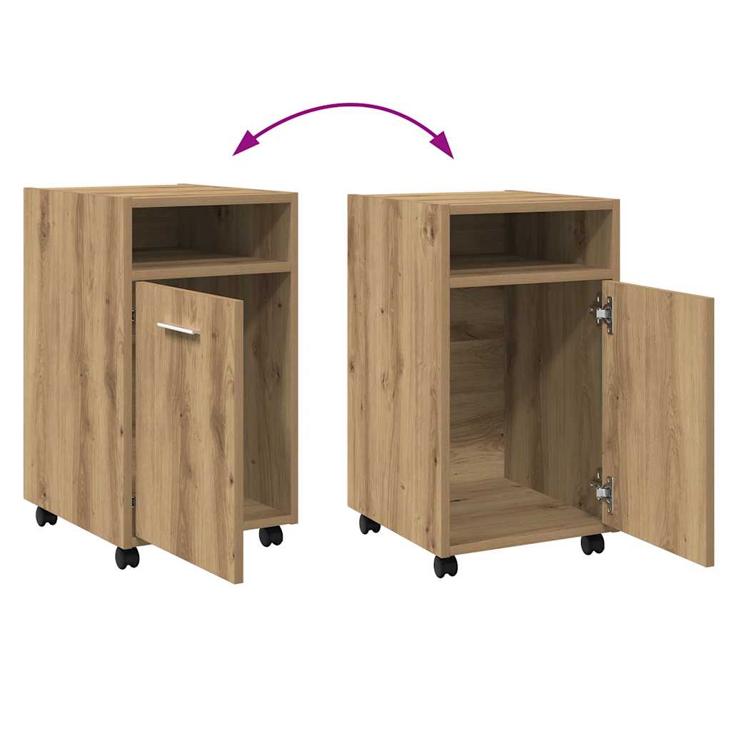 Schrank mit Rollen Artisan-Eiche 33x38x60 cm Holzwerkstoff