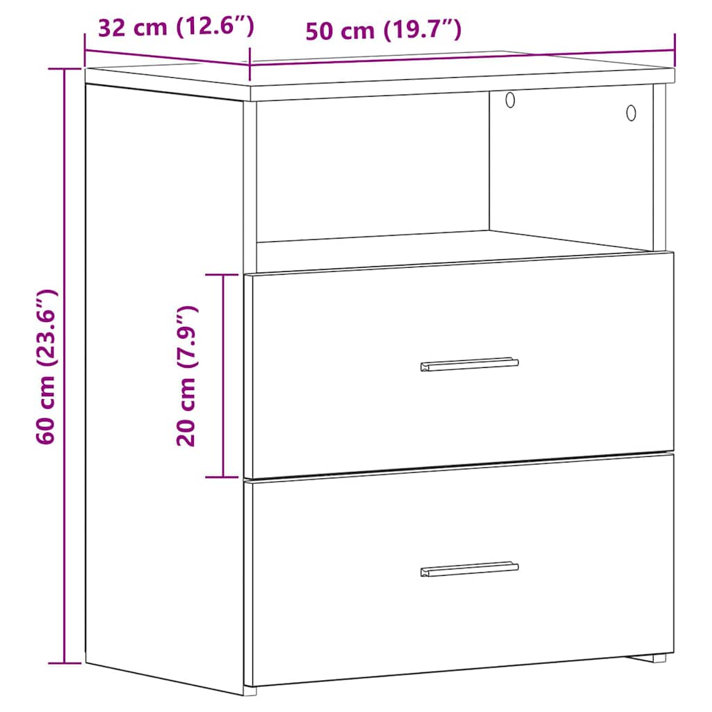 vidaXL Nachttisch Altholz-Optik 50x32x60 cm Holzwerkstoff