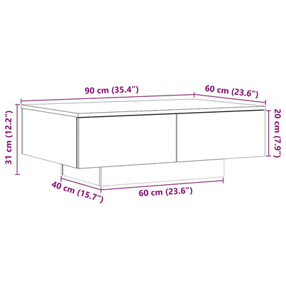 vidaXL Table basse aspect bois de récupération 90x60x31 cm Bois d'ingénierie