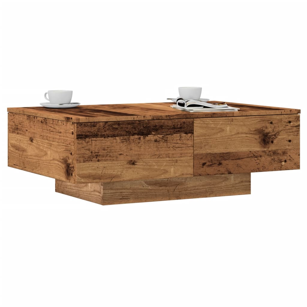 vidaXL Table basse aspect bois de récupération 90x60x31 cm Bois d'ingénierie