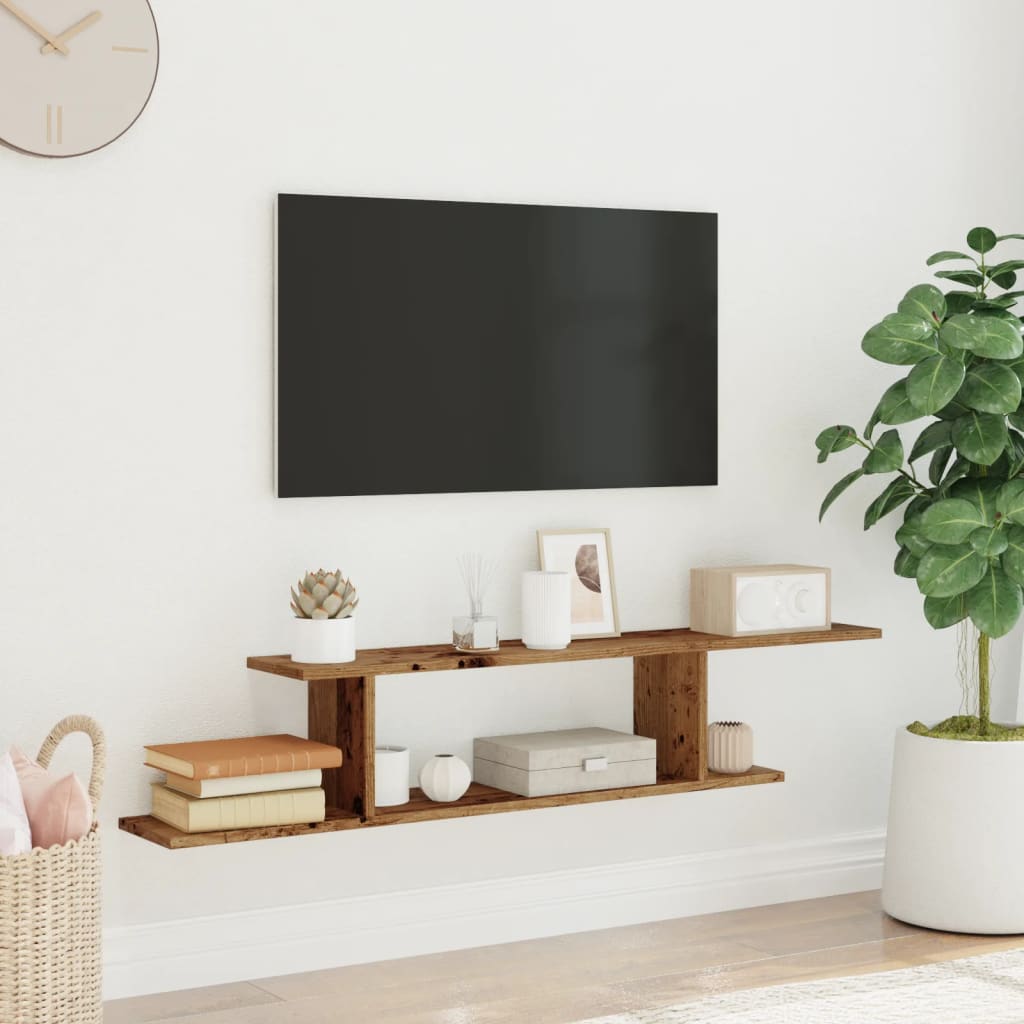 vidaXL Étagère murale TV aspect bois de récupération 125x18x23 cm en bois d'ingénierie