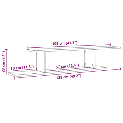 vidaXL Étagère murale TV aspect bois de récupération 125x18x23 cm en bois d'ingénierie