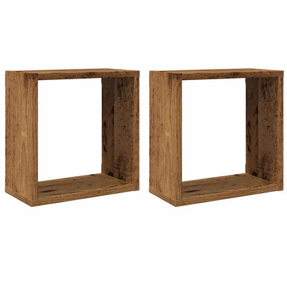 vidaXL Étagères murales cubes 2 pcs aspect bois de récupération 30x15x30 aggloméré