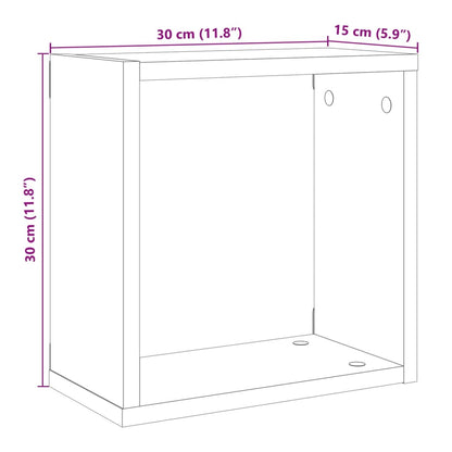 vidaXL Würfel-Wandregale 6 Stk. Altholz-Optik 30x15x30 Holzwerkstoff