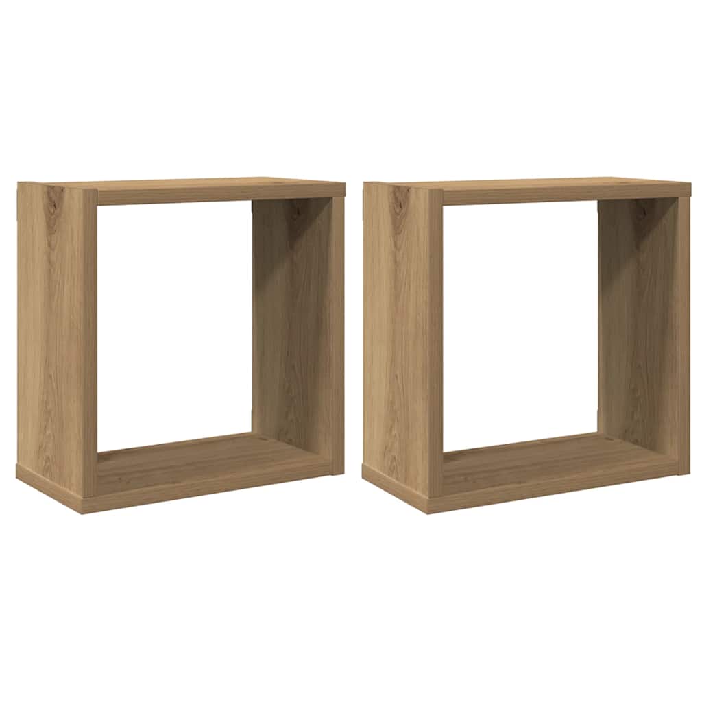 vidaXL Étagères murales cubes 2 pcs Chêne artisan 30x15x30 Bois d'ingénierie