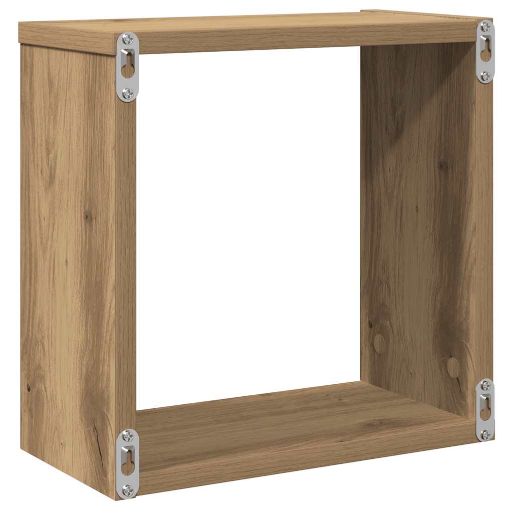 vidaXL Étagères murales cubes 2 pcs Chêne artisan 30x15x30 Bois d'ingénierie