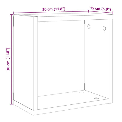 vidaXL Étagères murales cubes 2 pcs Chêne artisan 30x15x30 Bois d'ingénierie